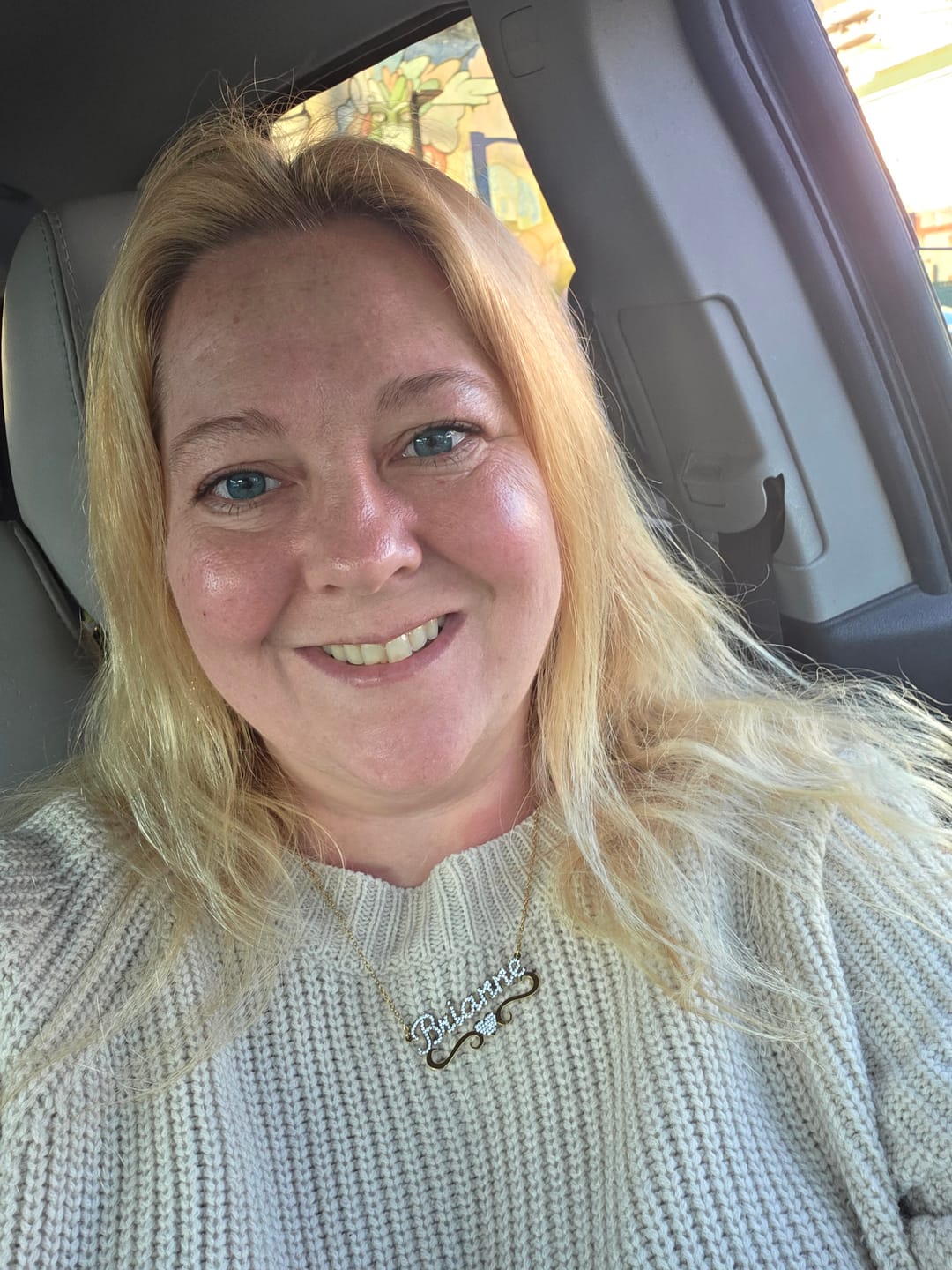 Customer photo review of Iced Heart Name Necklace