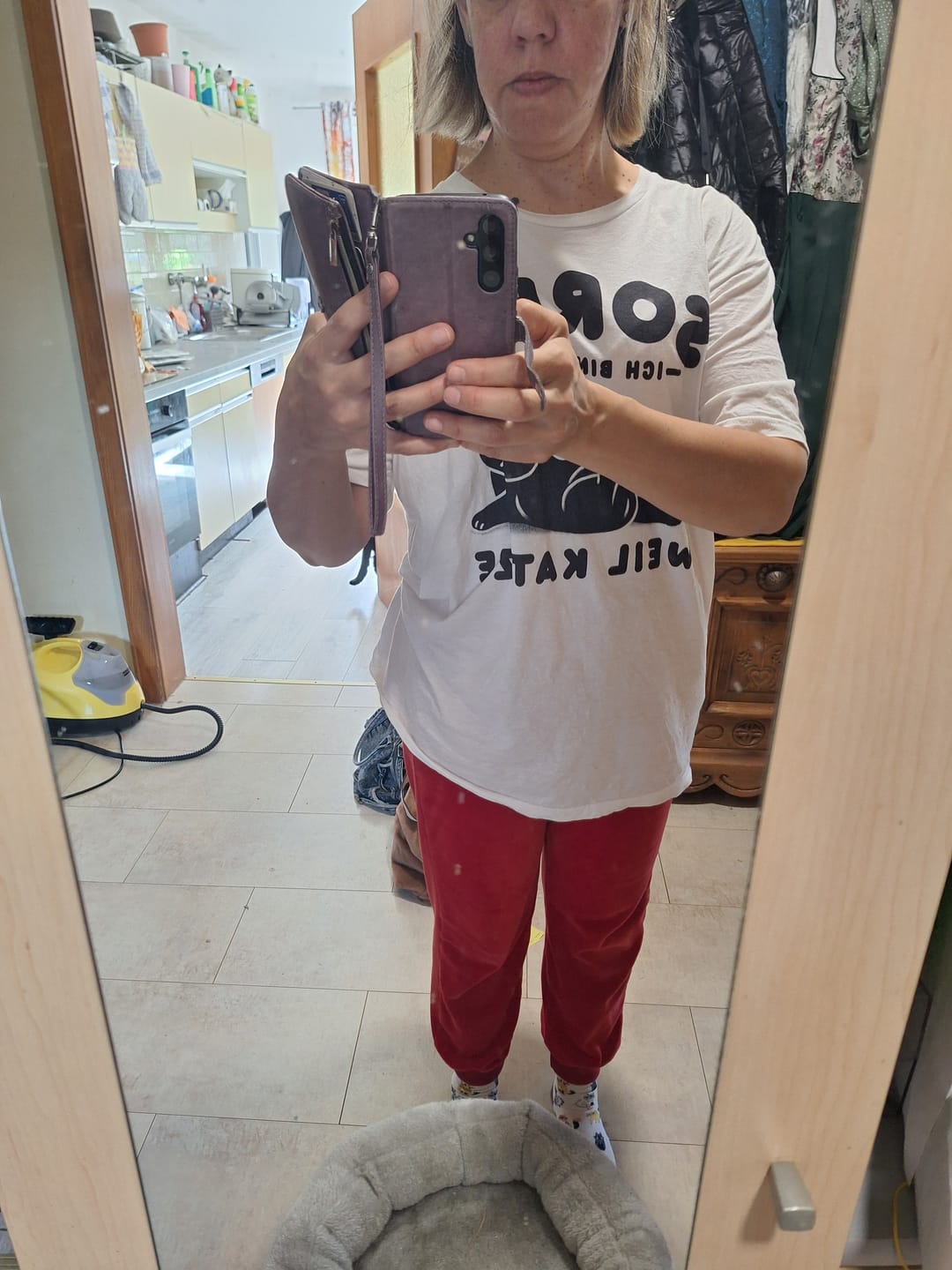 Customer photo review of Ich bin spät - Weil Katze - T-Shirt