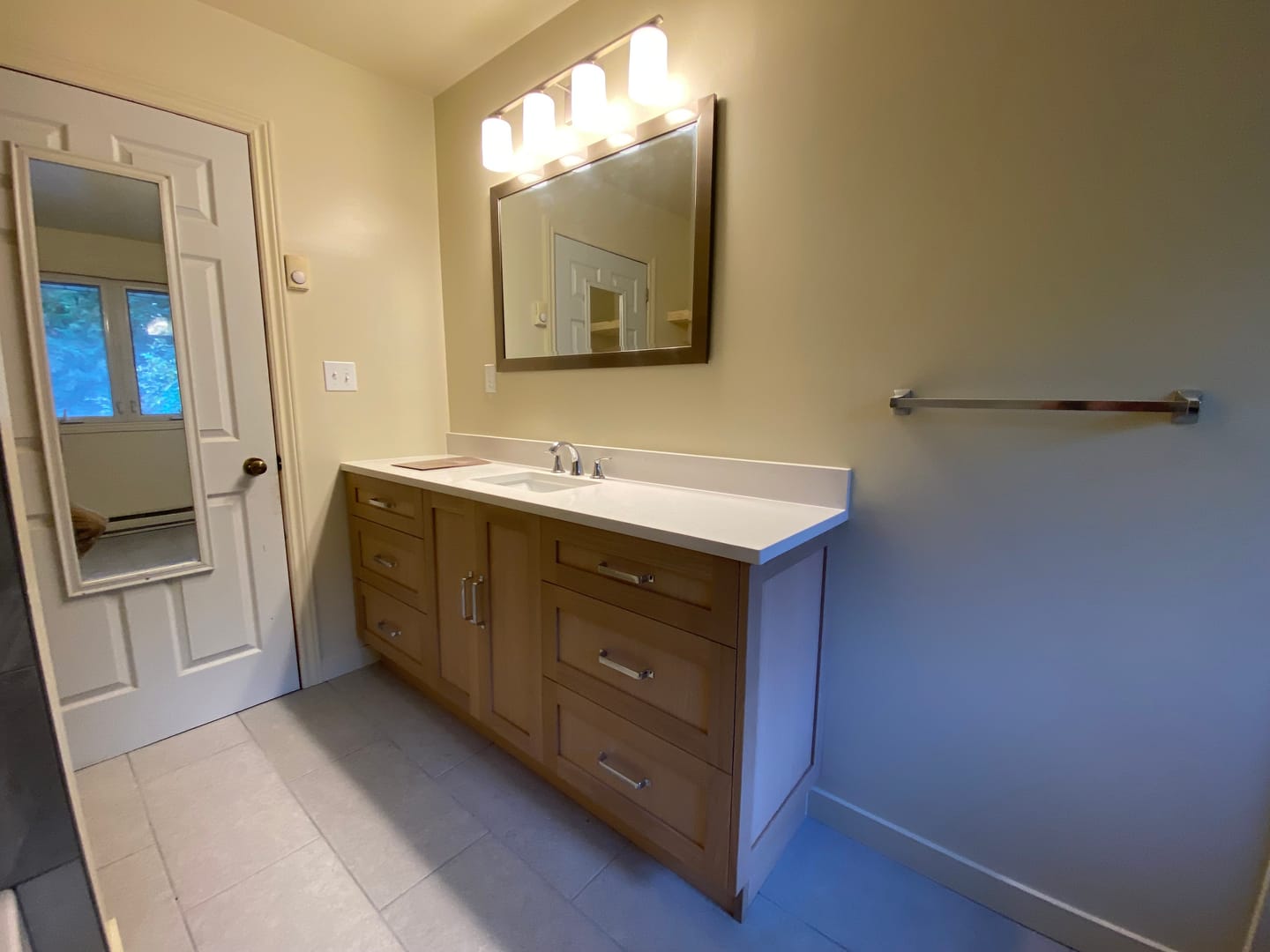 Customer photo review of Bridgeport SLIM 72" White Oak Bathroom Vanity