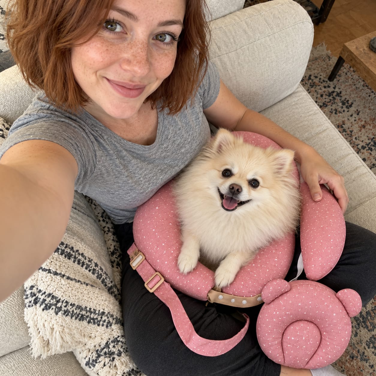 Customer photo review of TravelDog® - Cozy Lap Pillow