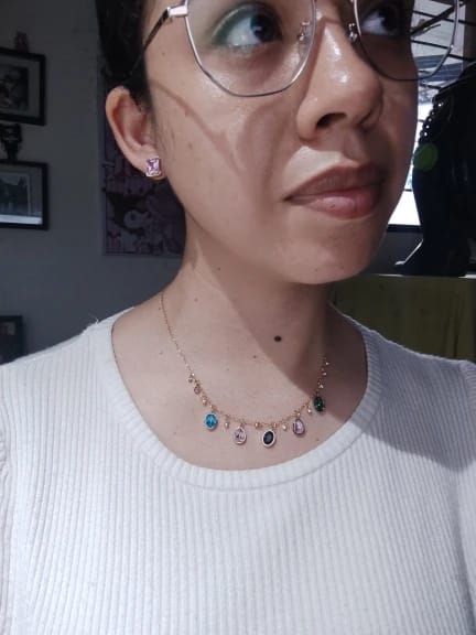 Customer photo review of Brilliance Square Studs