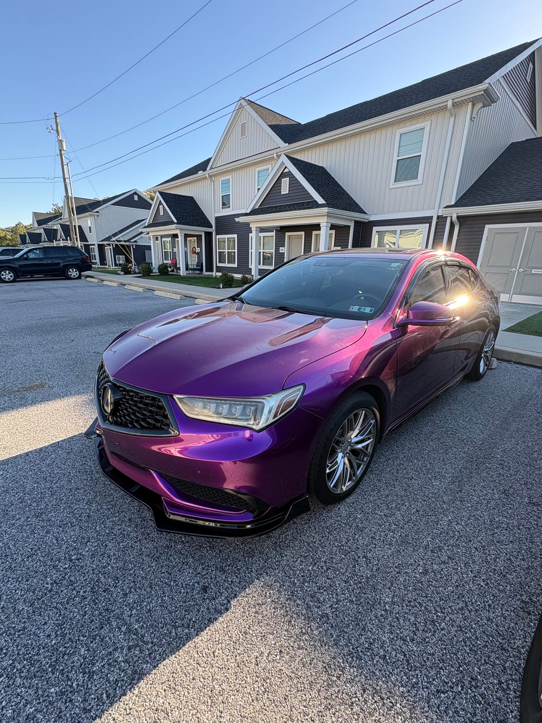 Customer photo review of Glossy Metallic Grape Purple Vinyl Wrap