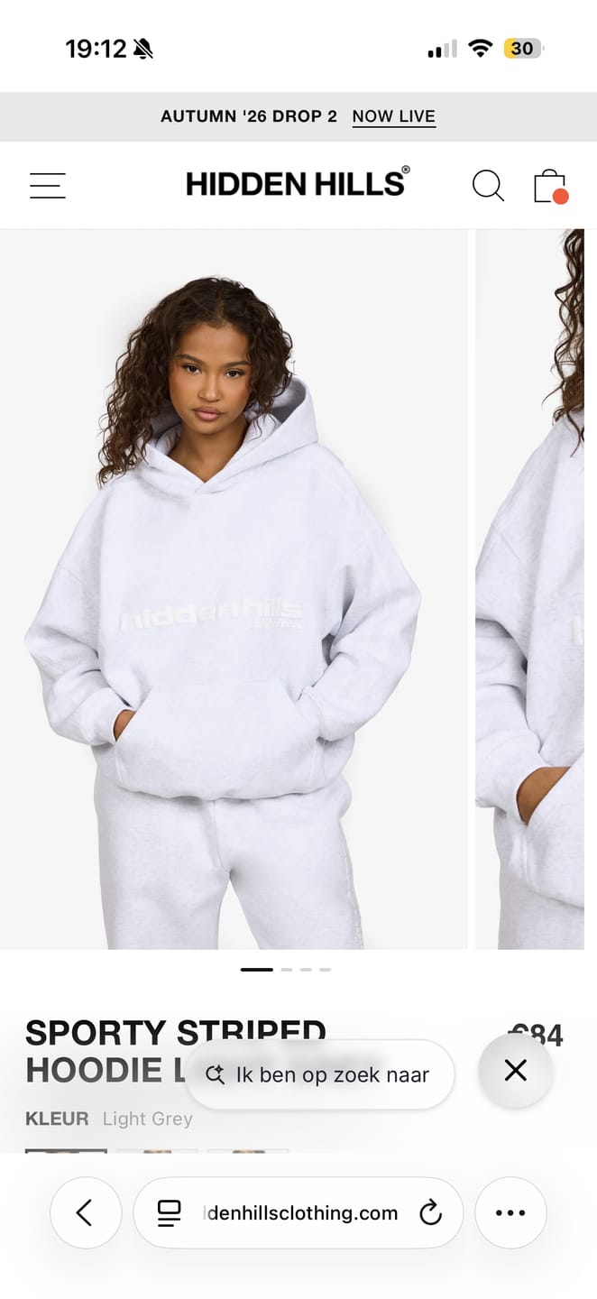Customer photo review of SPORTY HOODIE LIGHT GREY/RED