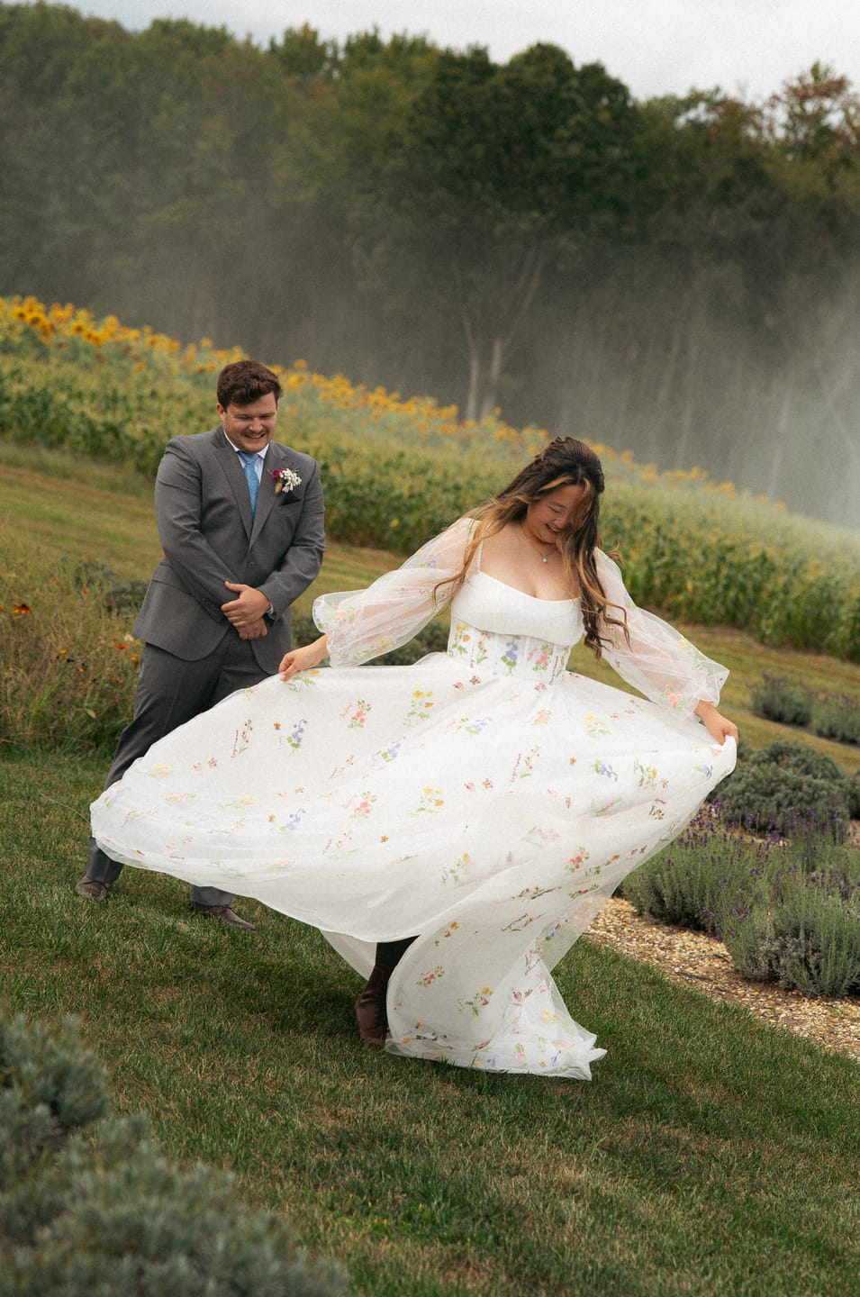 Customer photo review of Infinity Corset Floral Embroidery Long Wedding Dress