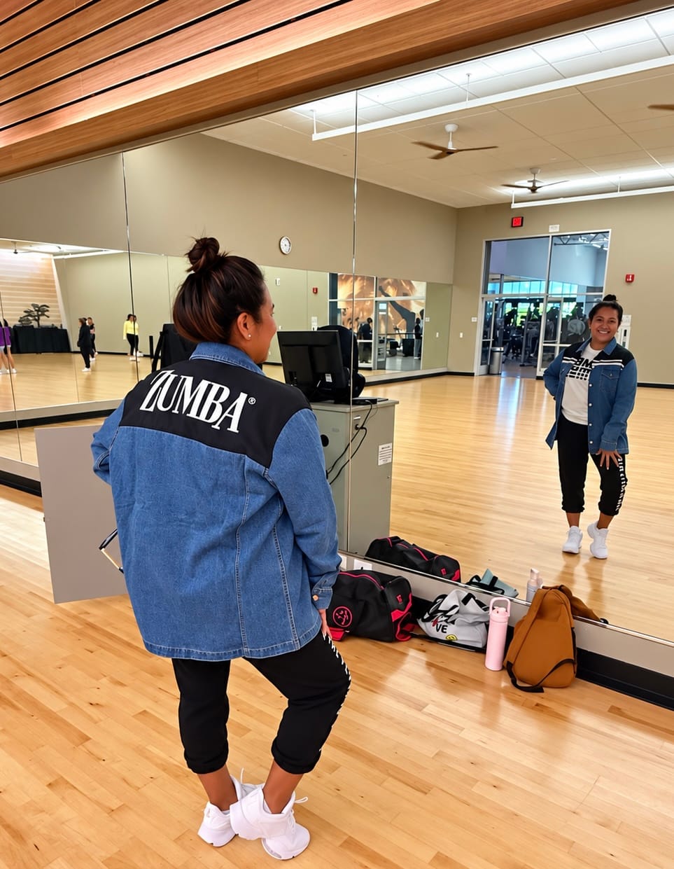 Customer photo review of Dale-Z Combo Denim Shacket