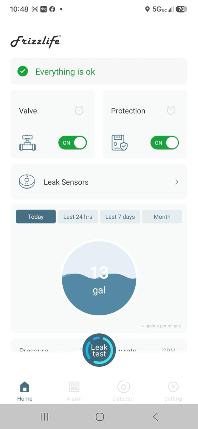Customer photo review of Frizzlife Smart Water Monitor & Automatic Shutoff System with 3 Leak Sensors,  LPG365-3S