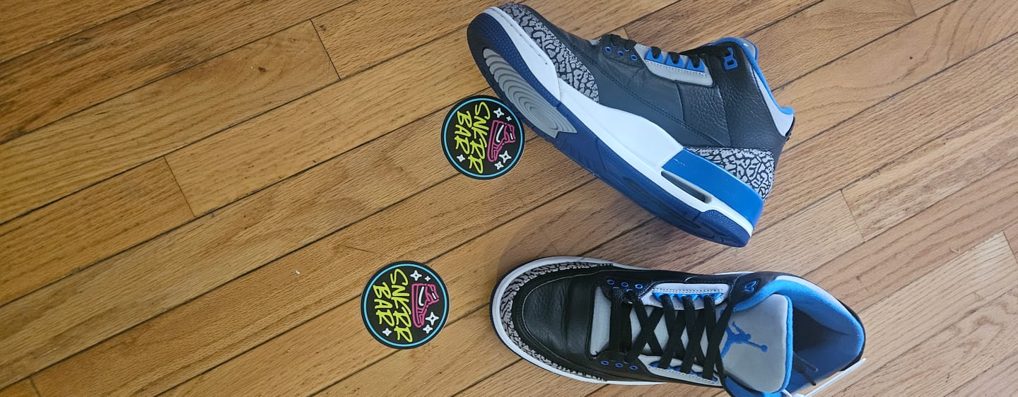 Customer photo review of Jordan 3 Retro Sport Blue 9.5M/11W