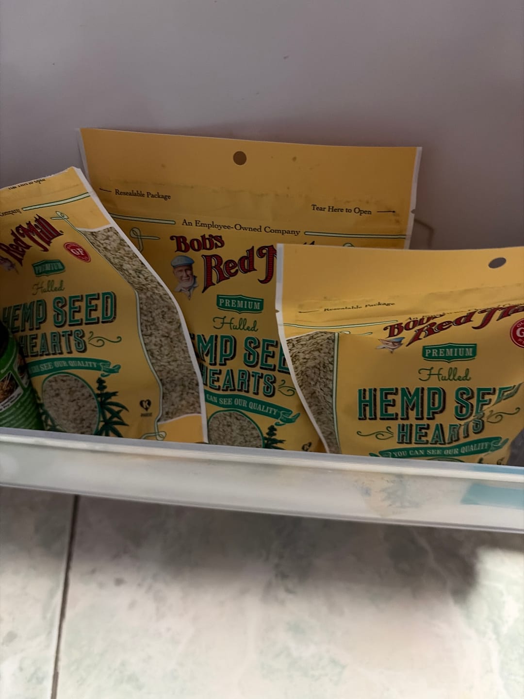 Customer photo review of Bob's Red Mill Gluten Free Hulled Hemp Seed Hearts (227g)