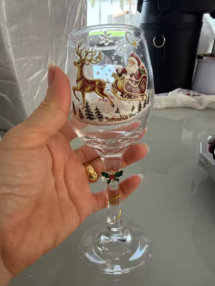 Customer photo review of Christmas Wine Glasses