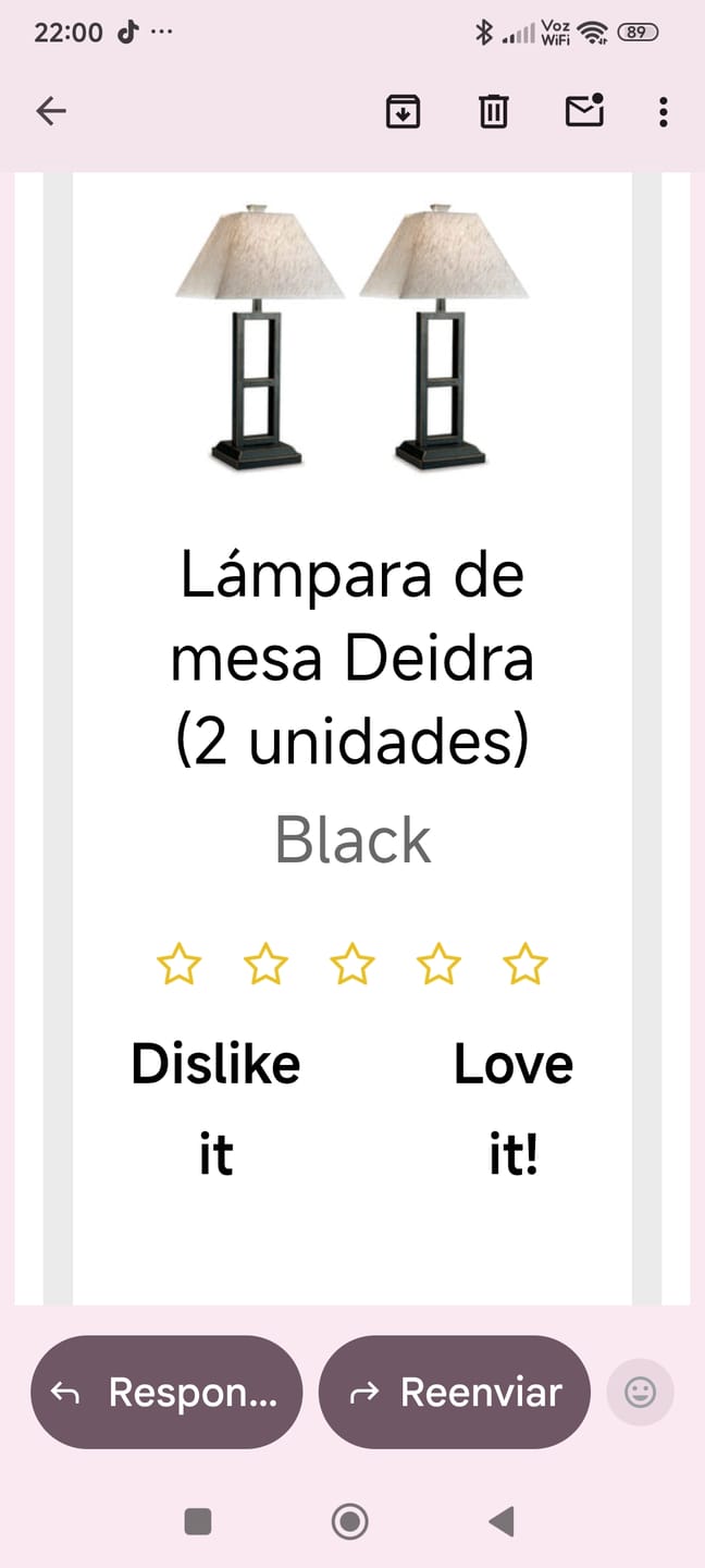 Customer photo review of Lámpara de mesa Deidra (2 unidades)