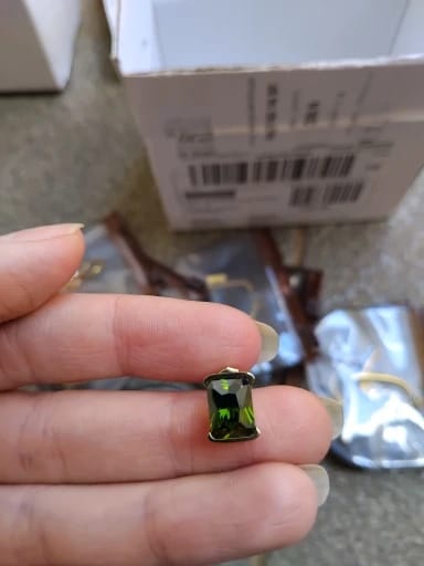 Customer photo review of Brilliance Square Studs