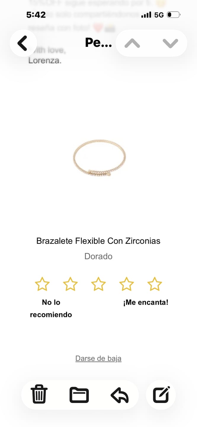 Customer photo review of Brazalete Flexible Con Zirconias