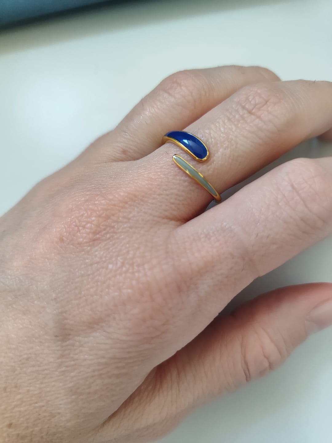 Customer photo review of Safira Blue Wrap Ring