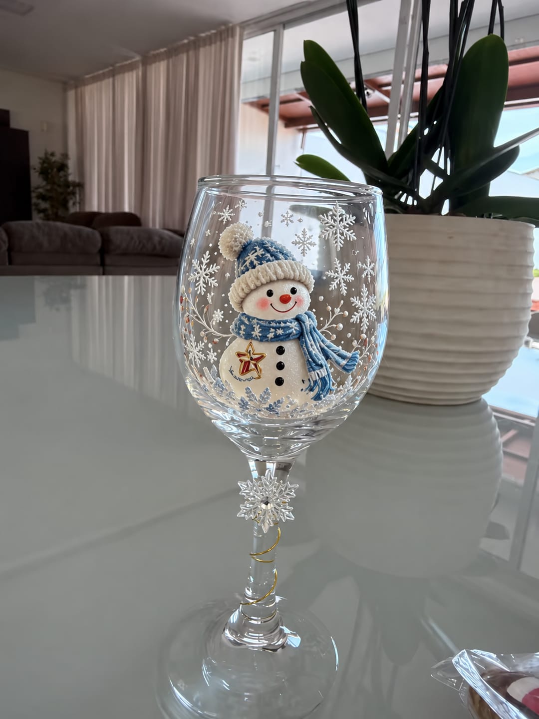 Customer photo review of Christmas Wine Glasses
