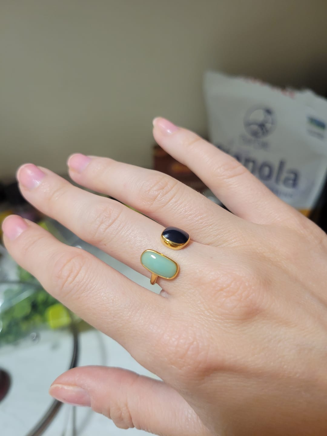 Customer photo review of Aquamarine Wrap Ring
