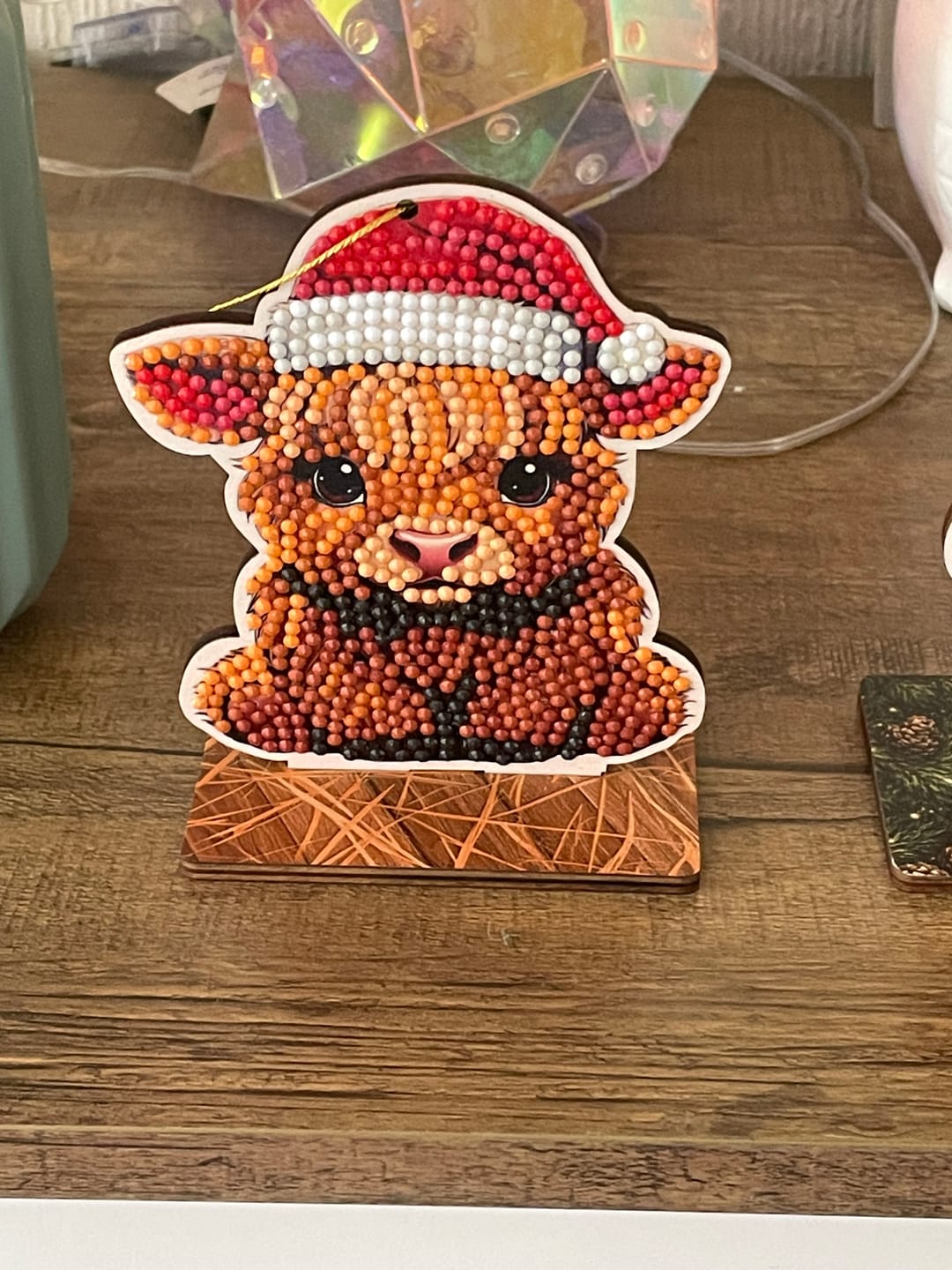 Customer photo review of Highland Cow Crystal Art Hanging Buddies Decoration