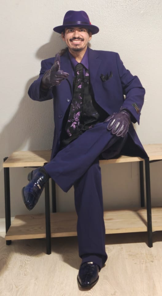 Customer photo review of Purple Black Floral Leaf Silk Men's Vest Hanky Cufflinks Tie Set