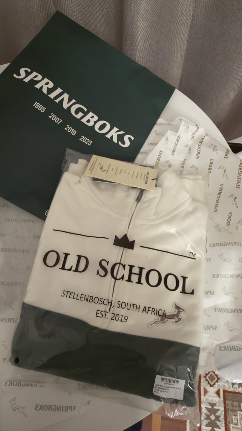 Customer photo review of Springboks Classic Hoop Quarter Zip-Cloud Dancer