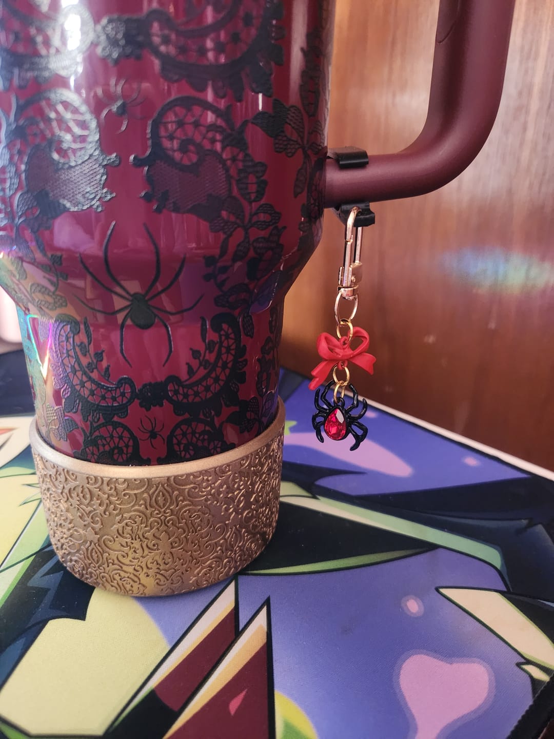 Customer photo review of Deluxe Mini Straw Bauble - Bordeaux Lace (TINY)