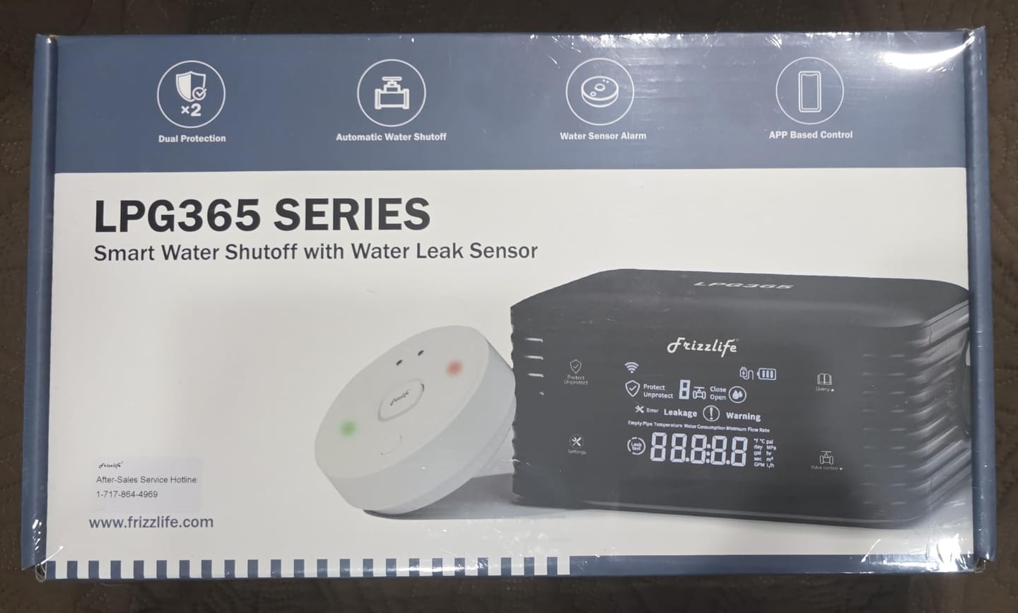 Customer photo review of Frizzlife Smart Water Monitor & Automatic Shutoff System with 3 Leak Sensors,  LPG365-3S