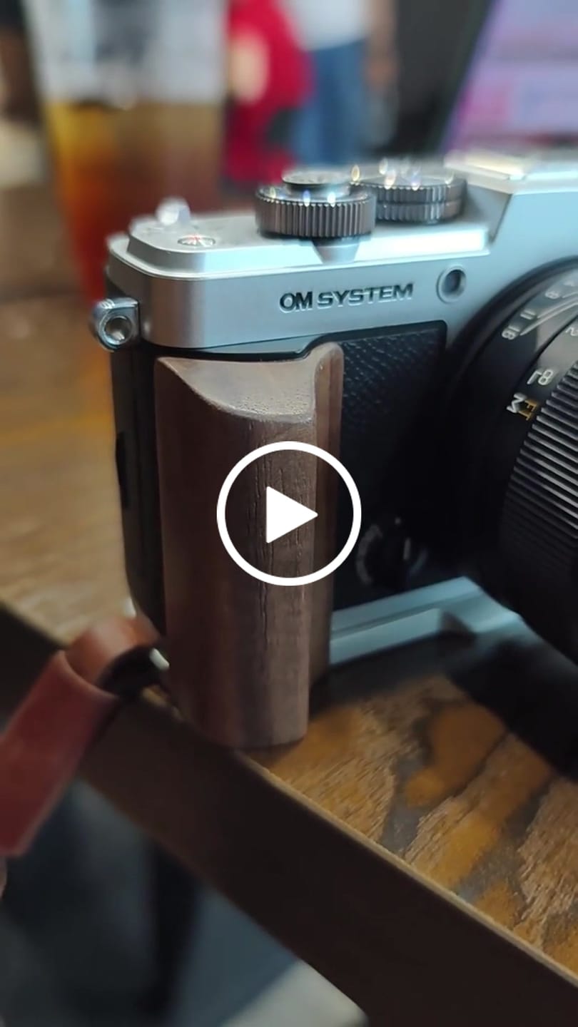 Customer video review of OM-System PEN Wooden Grip by YW Design