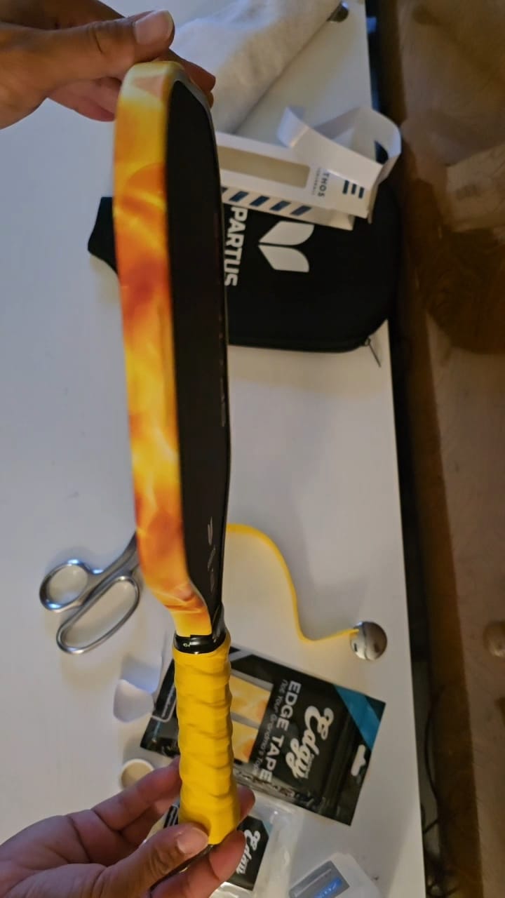 Customer photo review of Fire Edge Tape (3 pack) - Pickleball Paddle Edge Tape