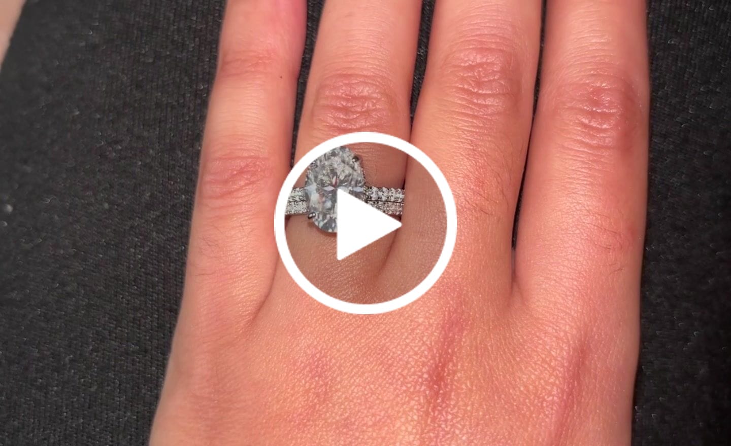 Customer video review of S925 4.0 Carat Oval Cut Wedding Ring Set With Hidden Halo Promise Ring Classic Half Wedding Band