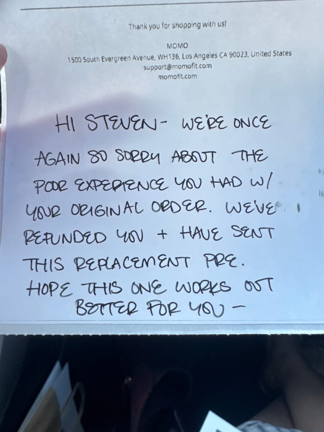 Customer photo review of MOMO® Pre-Workout | White Peach | 40 Scoops