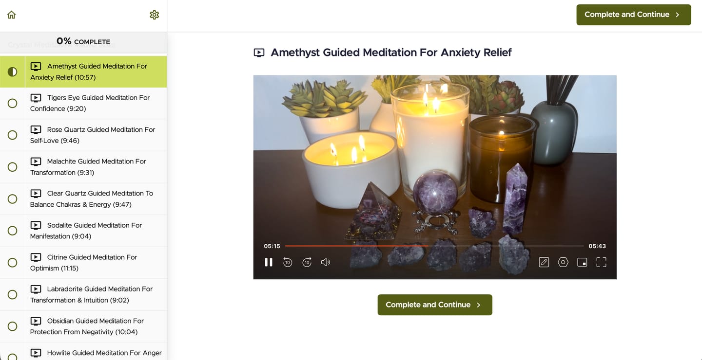 Customer photo review of Crystal Meditation Masterclass Offer