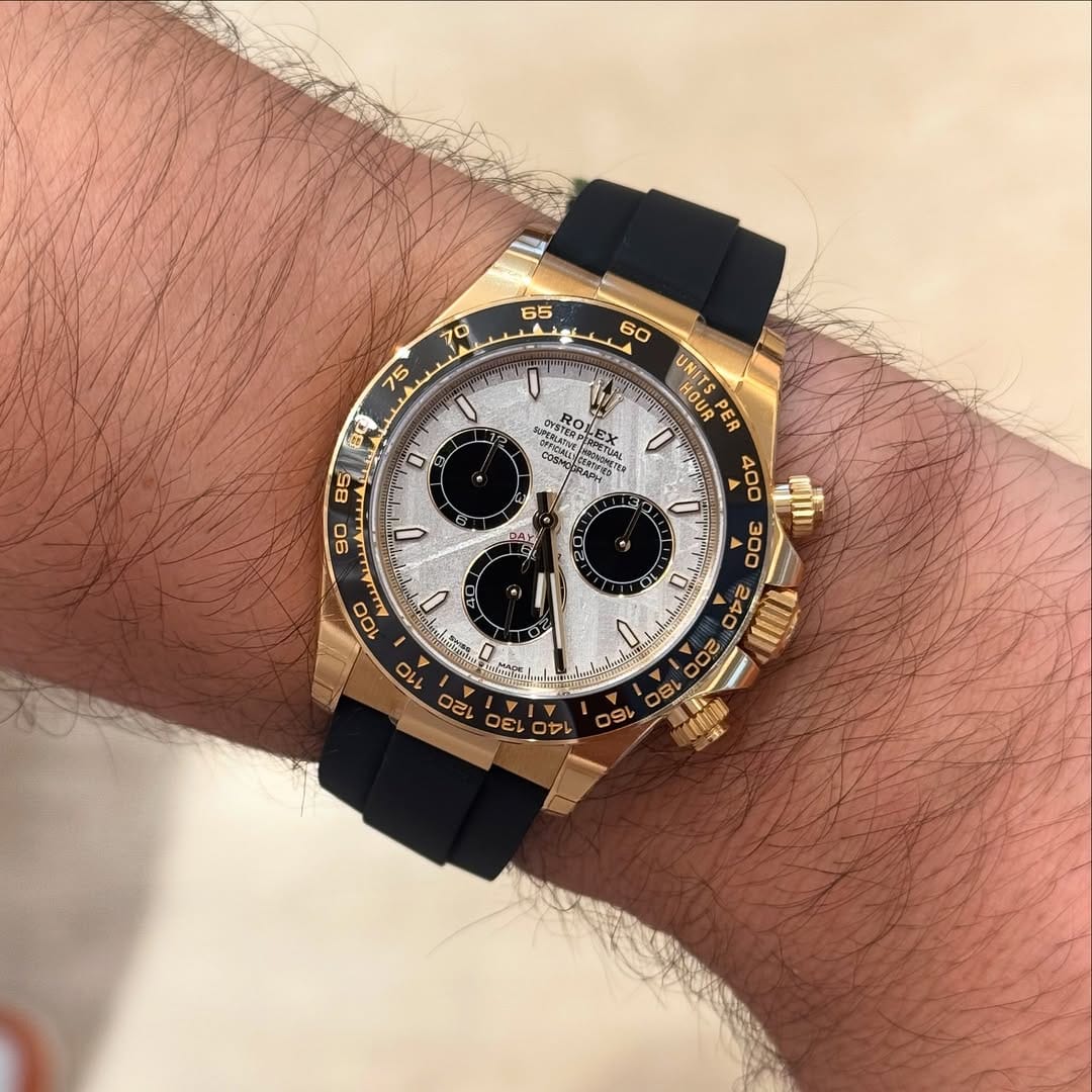 Customer photo review of Daytona 40mm Oyster Perpetual Yellow Gold with Meteorite and Black Dial M126518LN-0016
