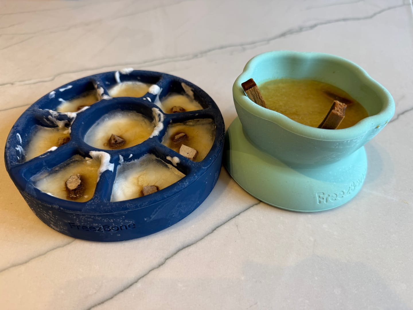 Customer photo review of Freezflower Cup -  Frozen Treat Cup for Calm, Happy Dogs