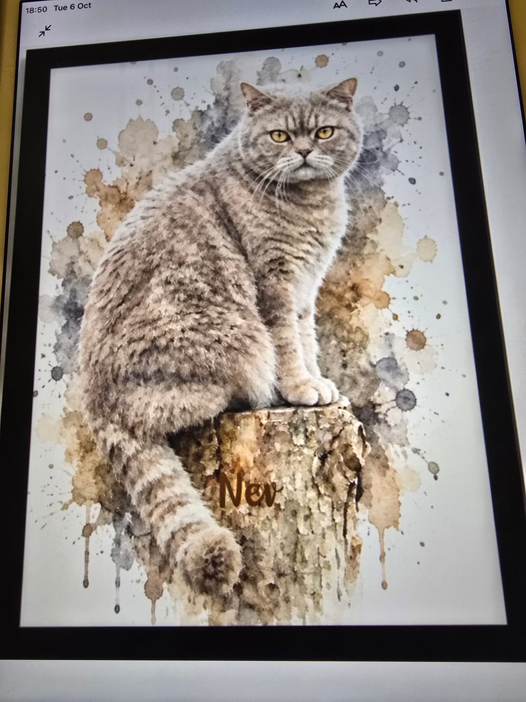 Customer photo review of Personalised Poster - Watercolour Realistic Portrait