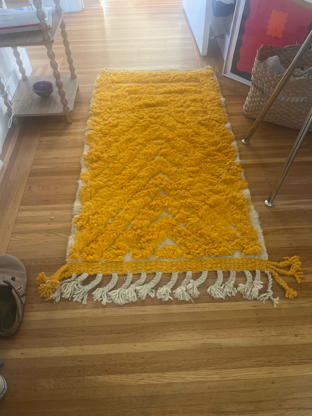 Customer photo review of Custom Moroccan Rug Orange  – Handmade Geometric Wool Design