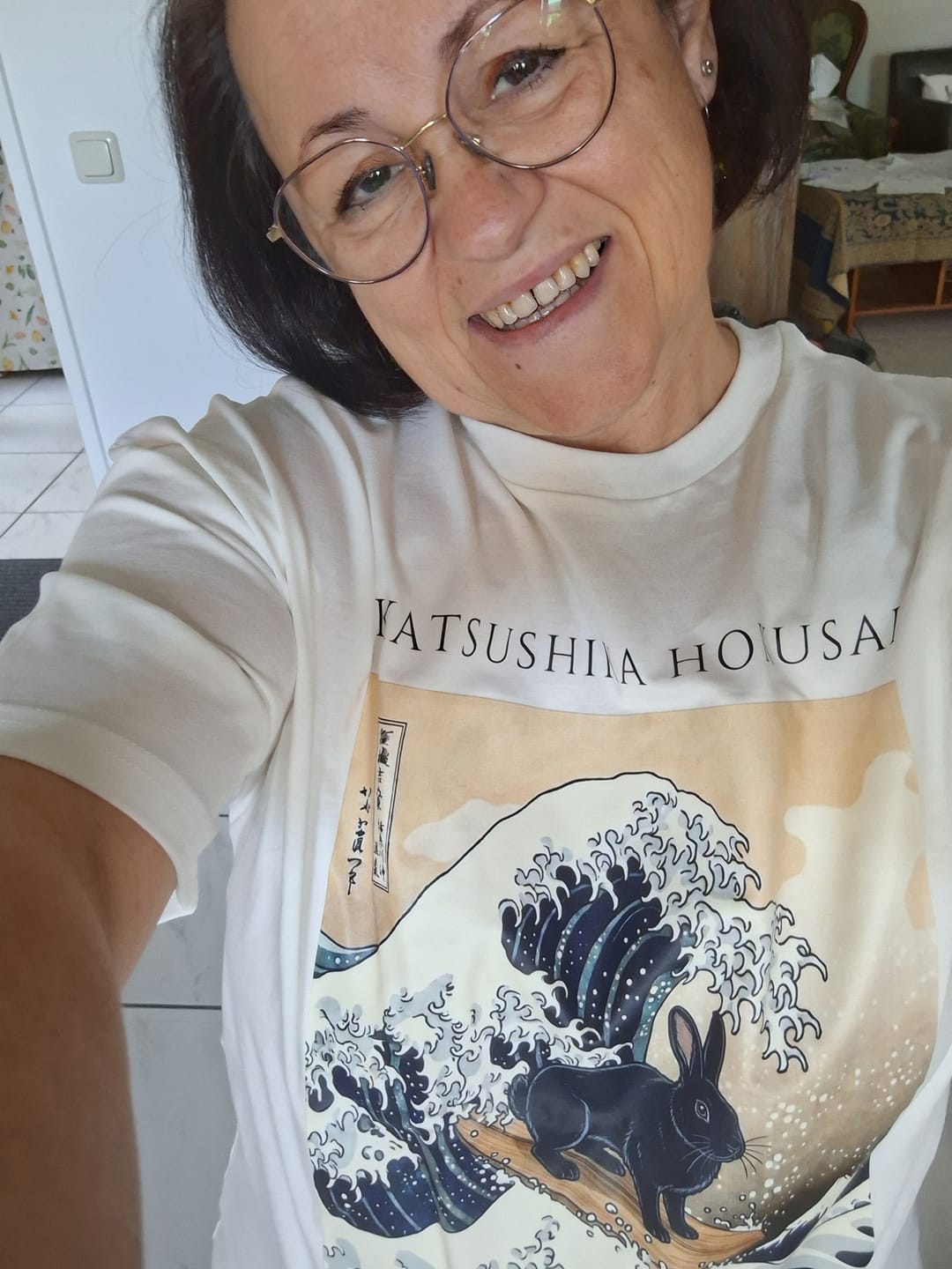 Customer photo review of Personalisiertes Hokusai The Great Wave T-Shirt mit Hund
