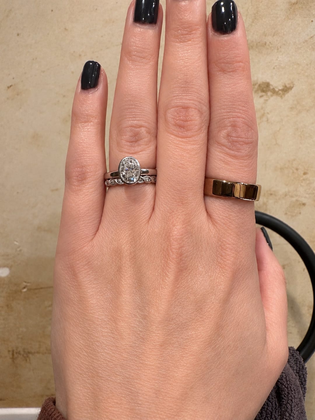 Customer photo review of Engagement Ring Settings: Sterling Silver/K Gold/ Platinum Pricing