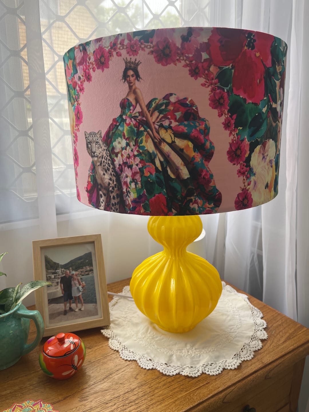 Customer photo review of Her Wild Majesty Floral Lampshade