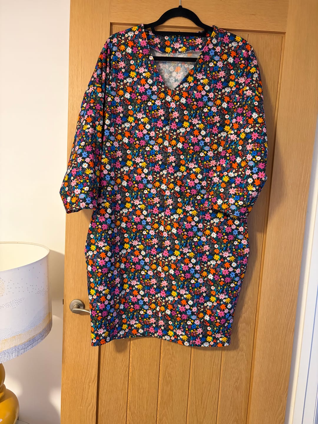 Customer photo review of Bright Multi Floral Print Cotton Needlecord Non Stretch Fabric