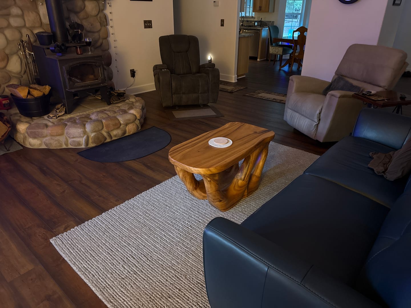 Customer photo review of Sculptural Coffee Table With Open Loop Base For Luxury Living
