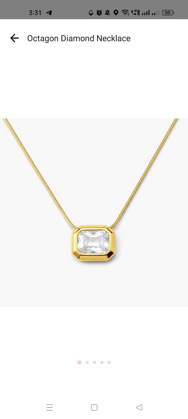 Customer photo review of Octagon Diamond Necklace