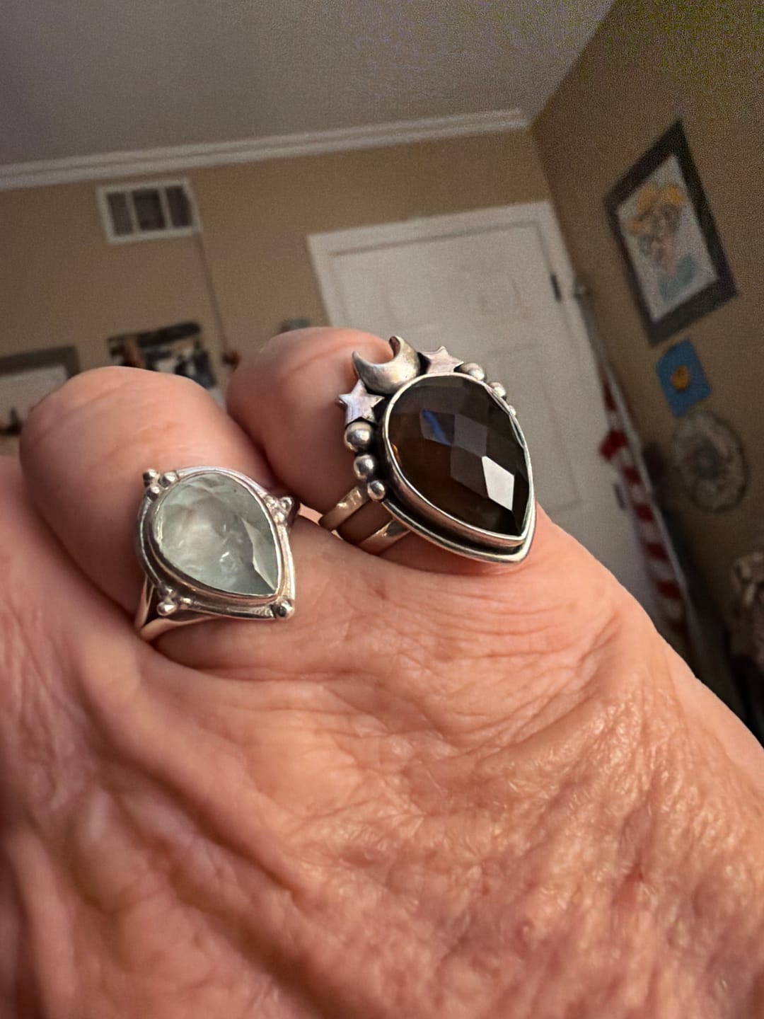 Customer photo review of Teardrop Aquamarine Ring Sterling Silver