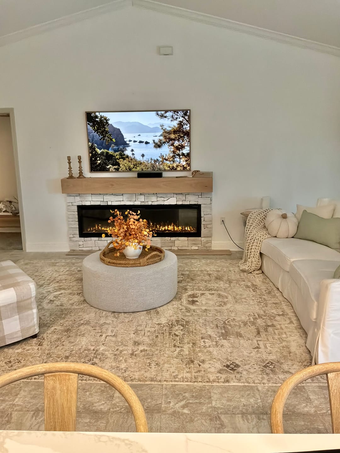 Customer photo review of White Oak Hardwood Fireplace Mantel