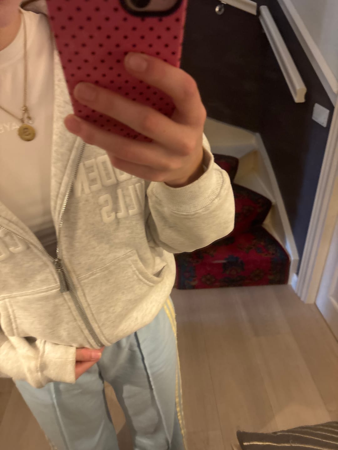 Customer photo review of GATED COMMUNITY ZIP HOODIE LIGHT GREY