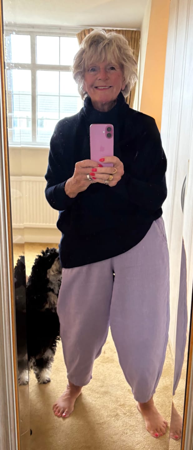 Customer photo review of Asymmetric Draped Roll Neck Jumper - Navy