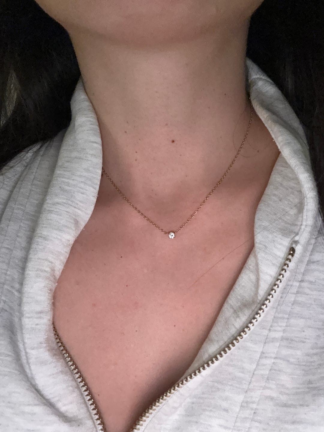 Customer photo review of Delicate Lab Grown Diamond Necklace