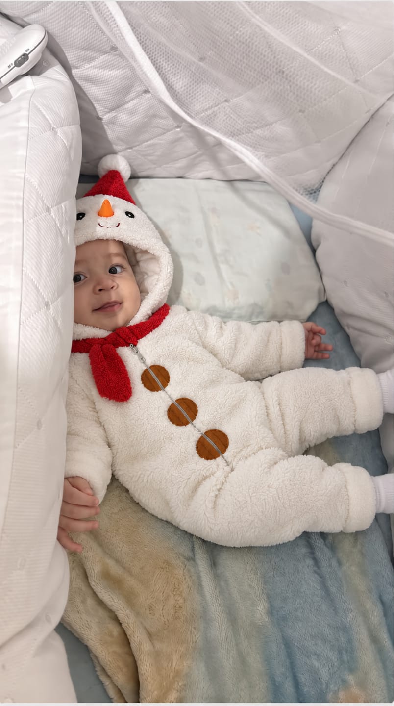 Customer photo review of Snowman Snuggle Suit