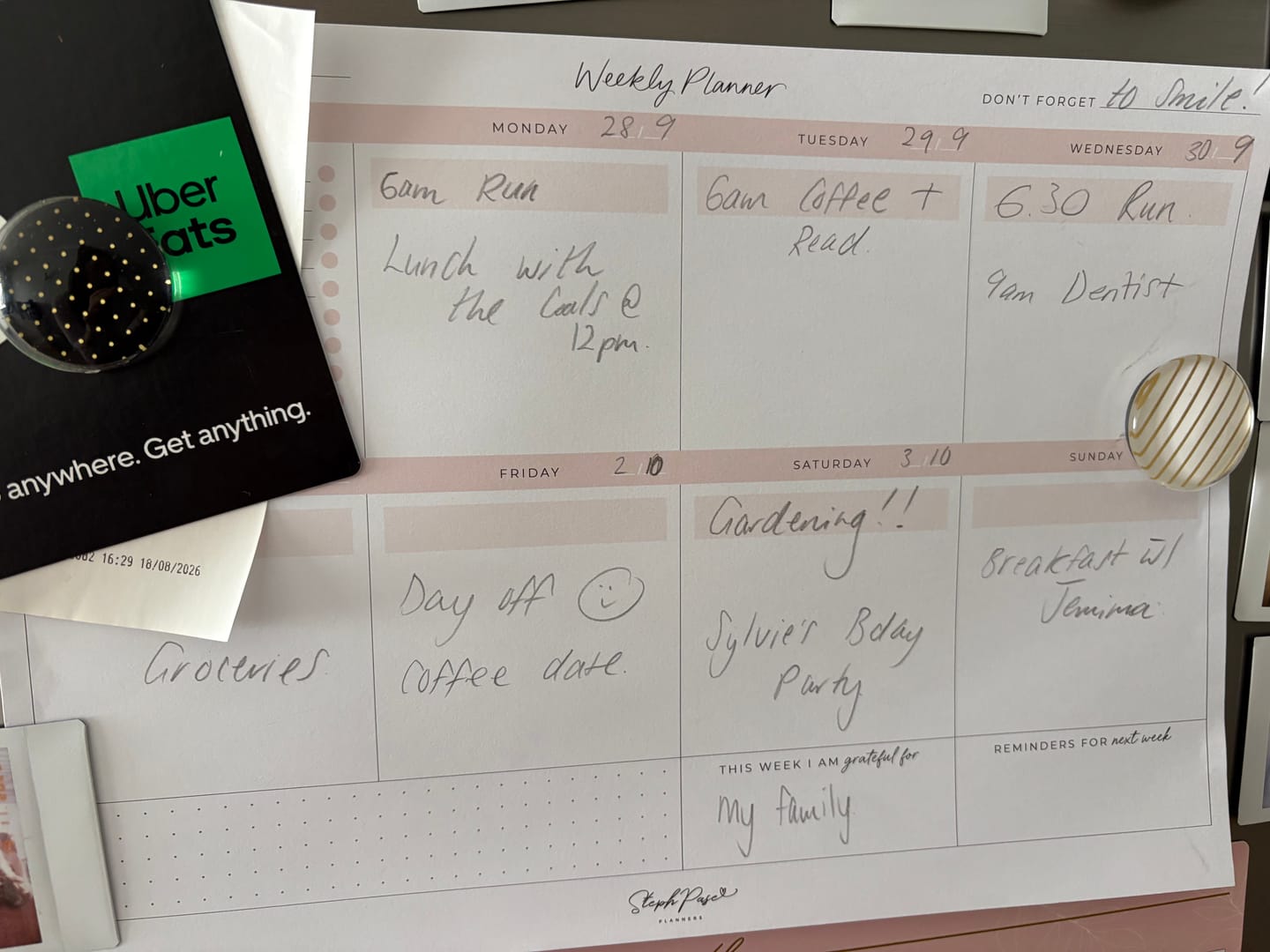 Customer photo review of Weekly Desktop Planner Notepad