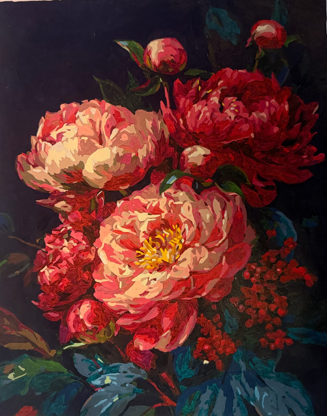 Customer photo review of Crimson Peony Bloom (Paint by Numbers)