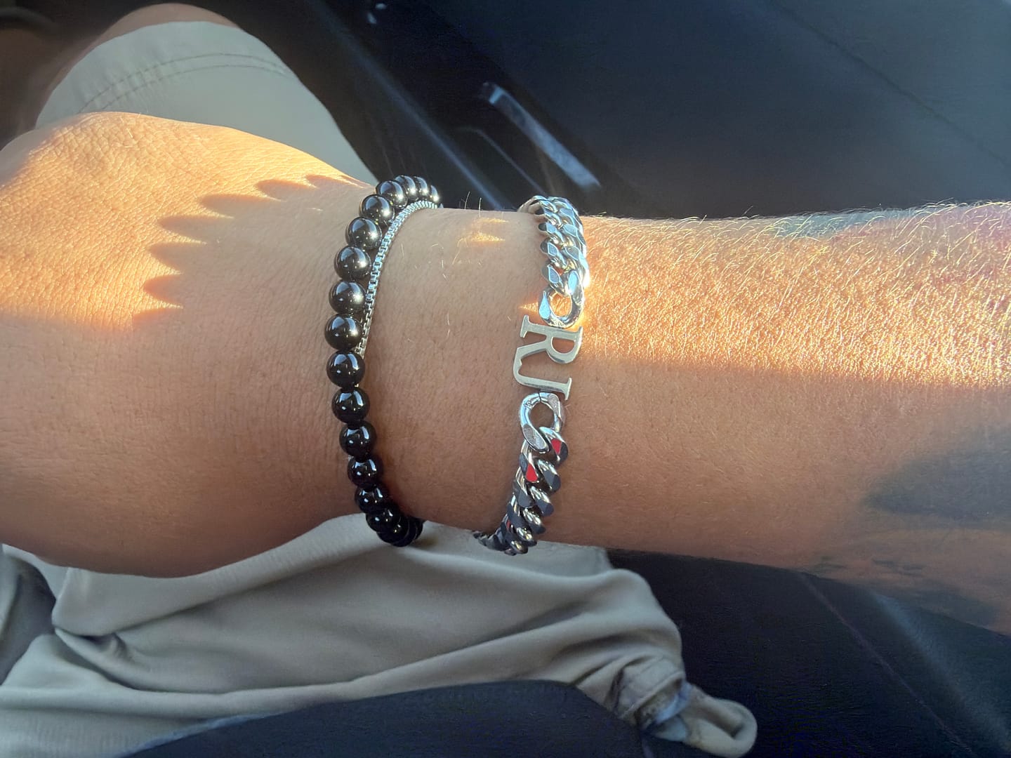 Customer photo review of Initials Bracelet w/ XL Cuban Chain