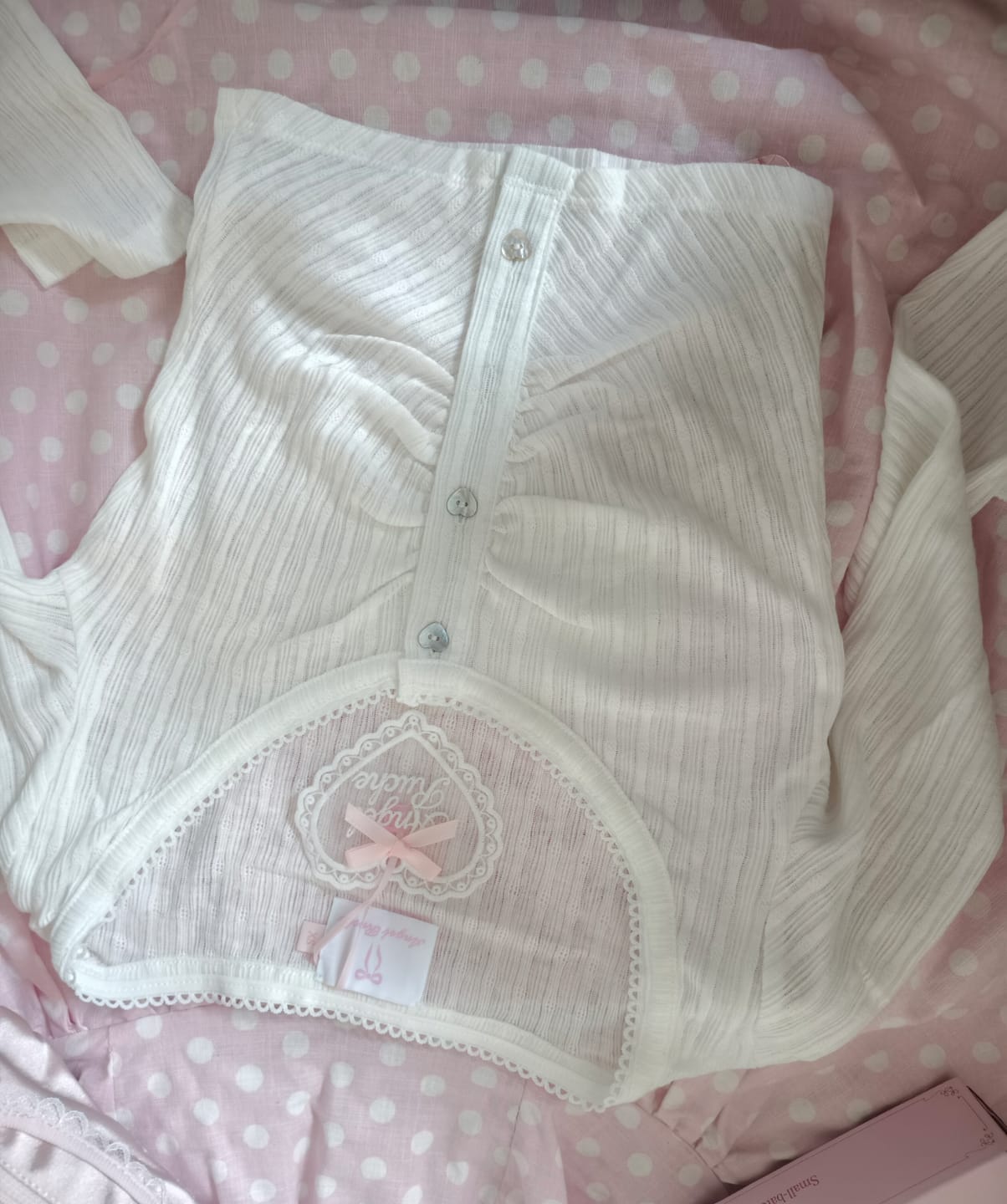 Customer photo review of Coquette Frilly Cotton Shell Cardigan(White)