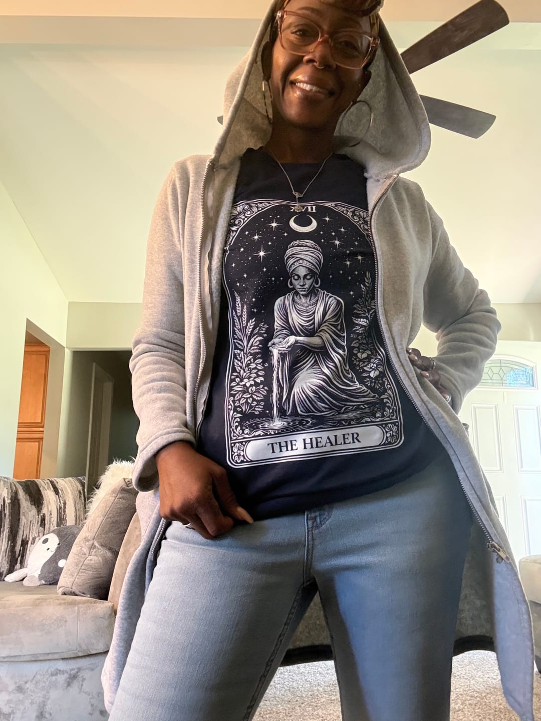 Customer photo review of The Healer Tarot Card Tee